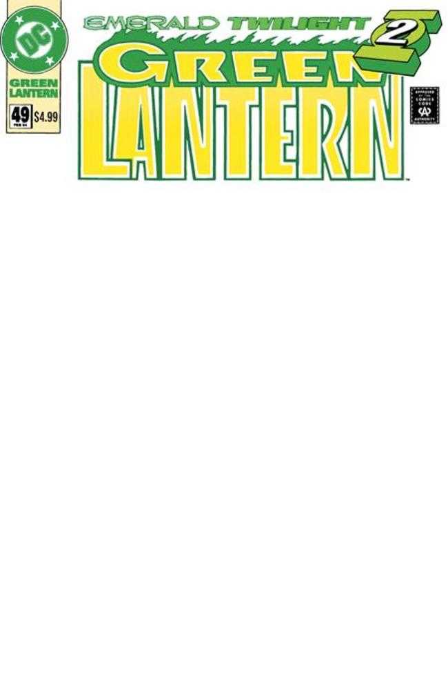 Green Lantern #49 Facsimile Edition Cover B Blank Card Stock Variant
